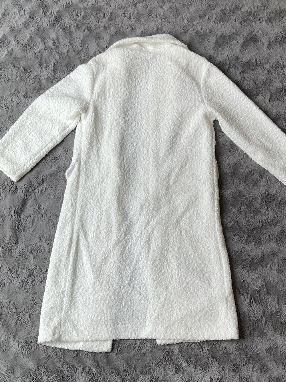 White Teddy Long Pea Coat - Picture 4 of 4